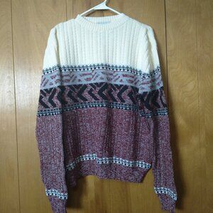 Rob Winter Men’s Large Pullover Vintage Sweater Acrylic Multi-Colored